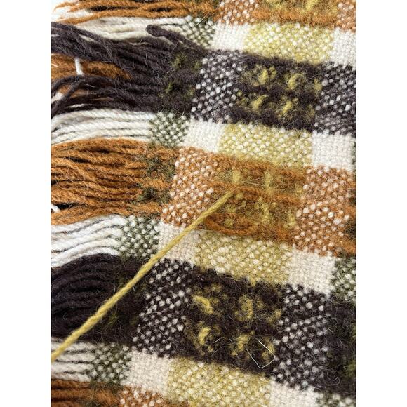 Vintage 100% Pure Virgin Wool PENDLETON Black Watch Plaid Stadium Blanket 50 x45 - Picture 6 of 6